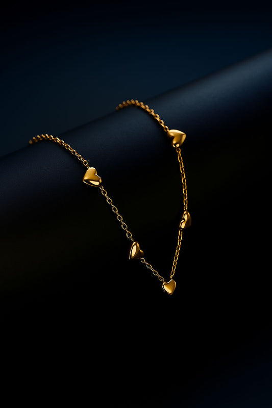 Golden Heart Necklace Chain For Women