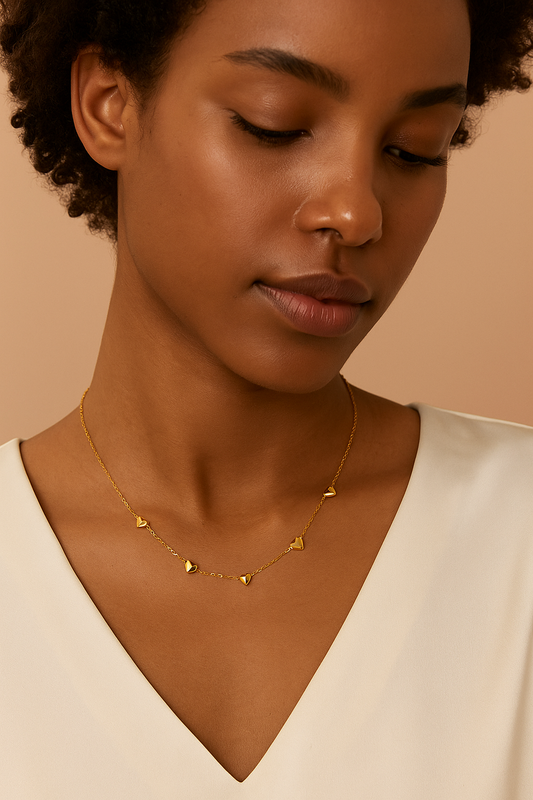 Golden Heart Necklace Chain For Women