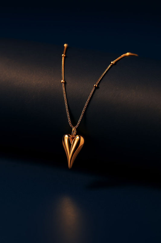 Anti-Tarnish Heart Rose Gold Pendant Necklace For Women