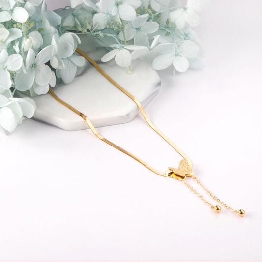Butterfly Gold-Plated Necklace For Women