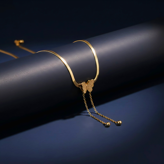 Butterfly Gold-Plated Necklace For Women