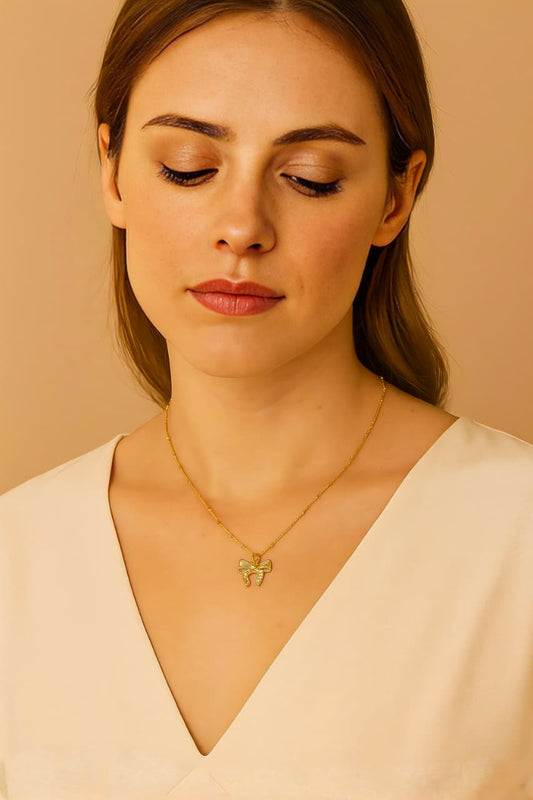 Ribbon Pendant Necklace For Women