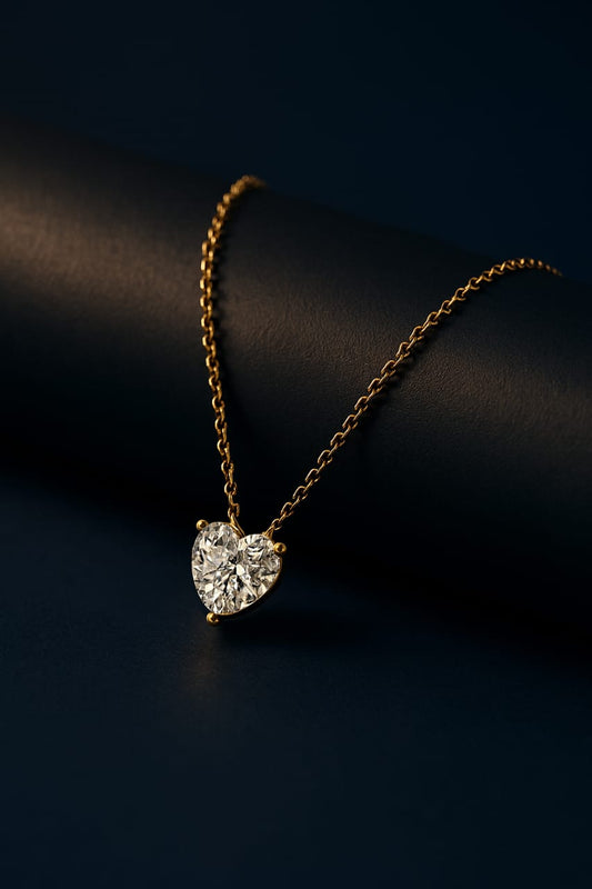 Heart Diamond Solitaire Necklace For Women
