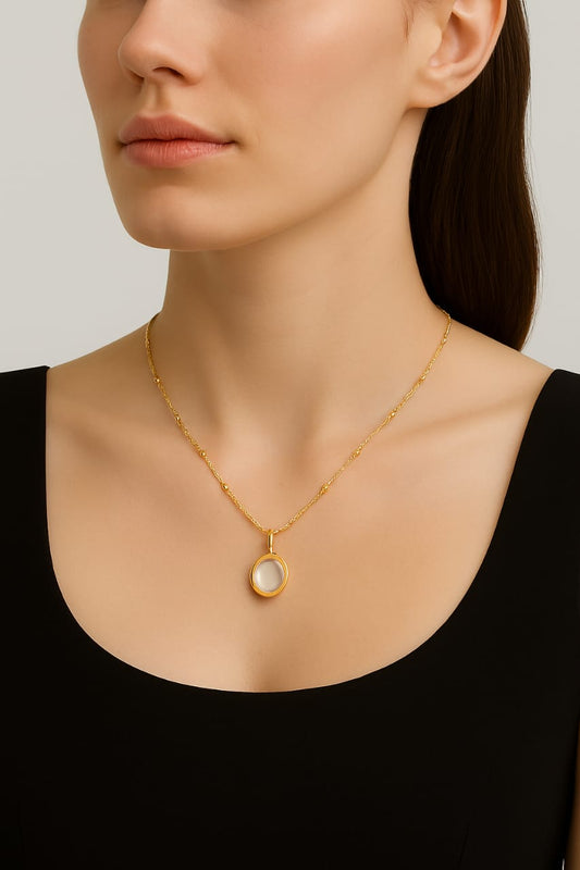 Vintage Trapezium Necklace Ball Chain For Women