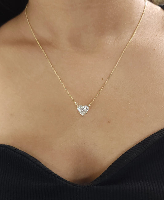 Heart Diamond Solitaire Necklace For Women